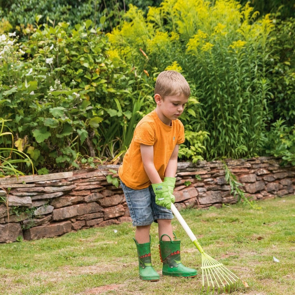 Kids/Children's Lawn Rake | 2 Piece Pretend Play Gardening Toy | Green