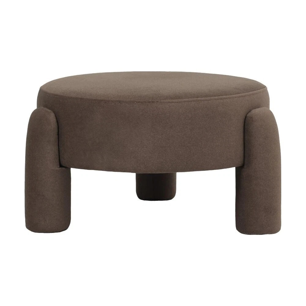 J.Elliot Home Cresent Velvet Stool Chair Furniture | 65x65x35cm Rich Cocoa