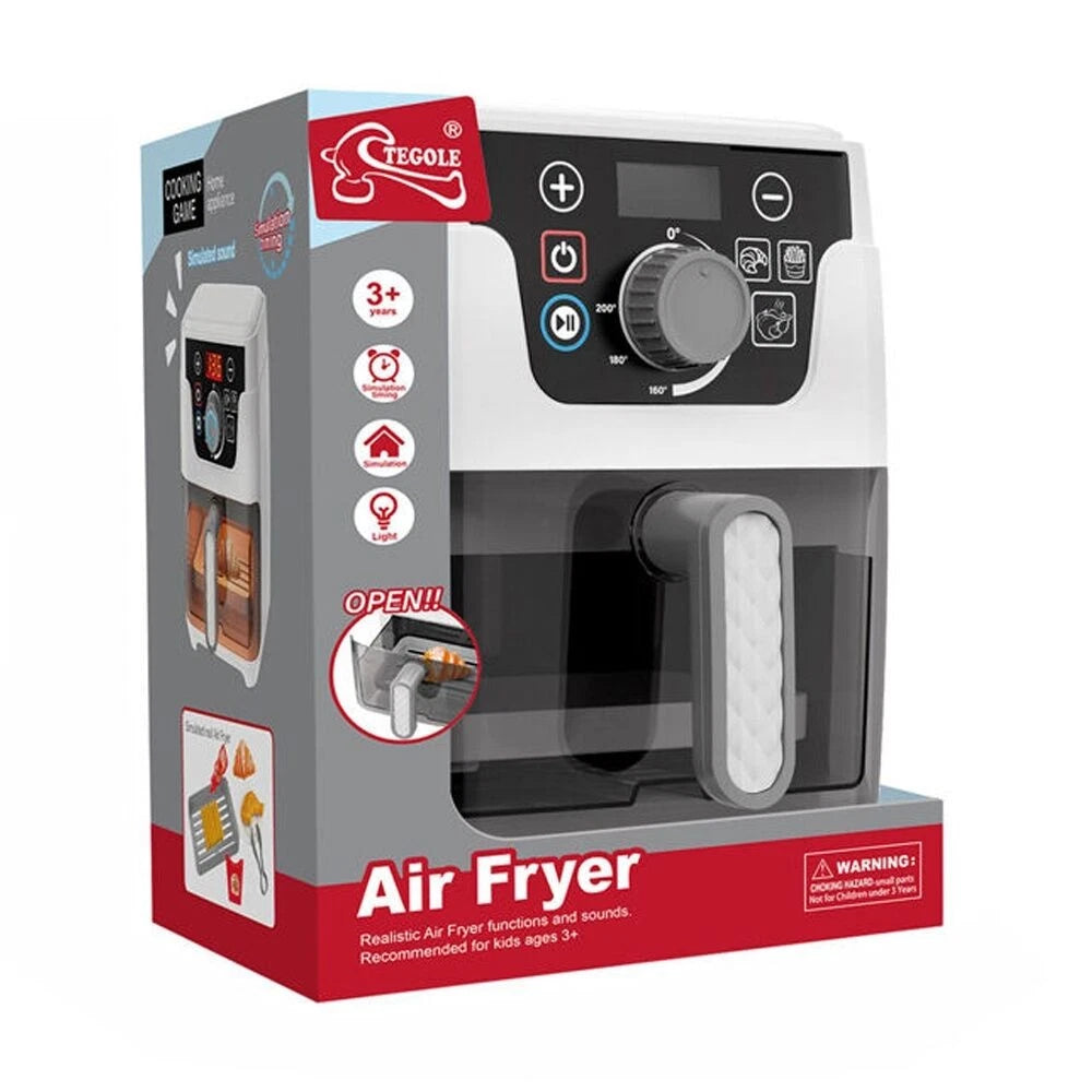 Childrens Pretend Play Kitchen| Electronic Air Fryer Set 3Y+ | Electronic Airfryer Toy |