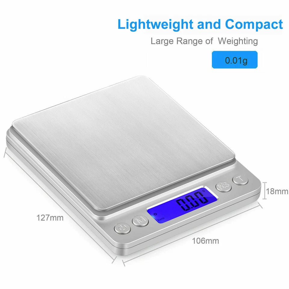 LCD Electronic Digital Metal Kitchen Scale | 0.1kg Accuracy Scales | Capacity 3kg | Super Slim