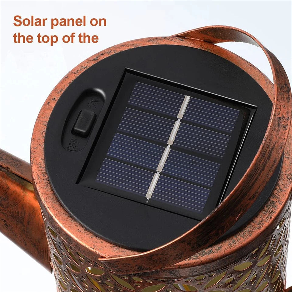 Solar LED Watering Can | Fairy String Light | Outdoor Garden Decor Waterfall Lamp