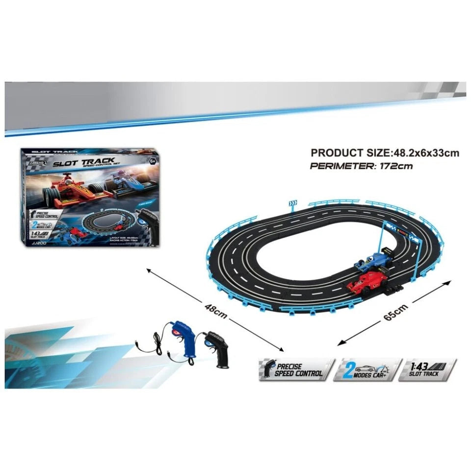 Slot Car Set | ABT 172cm Electric | F1 Style Track For Kids +6 Years