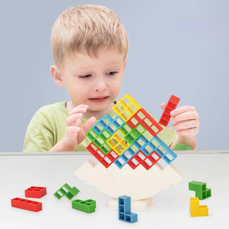 Tetra Tower | Balance Stacking Blocks Game | Team Toys | Gifts Kids Adults 96Pcs | Fantastic icebreaker conversation