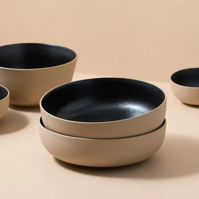 Salisbury & Co Luca Ramen Bowl 21cm Black Glazed Interior and Natural Exterior | Handcrafted Stoneware (Copy) (Copy)