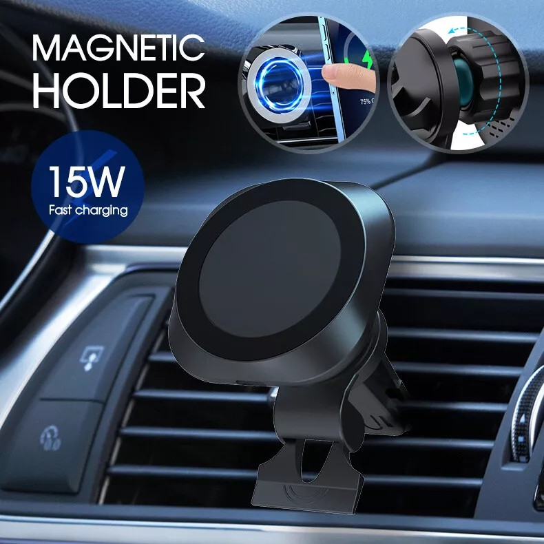 15W Magnetic Wireless Car Charger | Mount Holder | For iPhone 14 13 12 Pro MagSafe