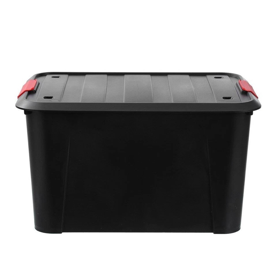 Boxsweden Garaz | Eco Storage Organiser | Box/Tub w/ Wheels 50L | Assorted 4Pk | Clip Lock d