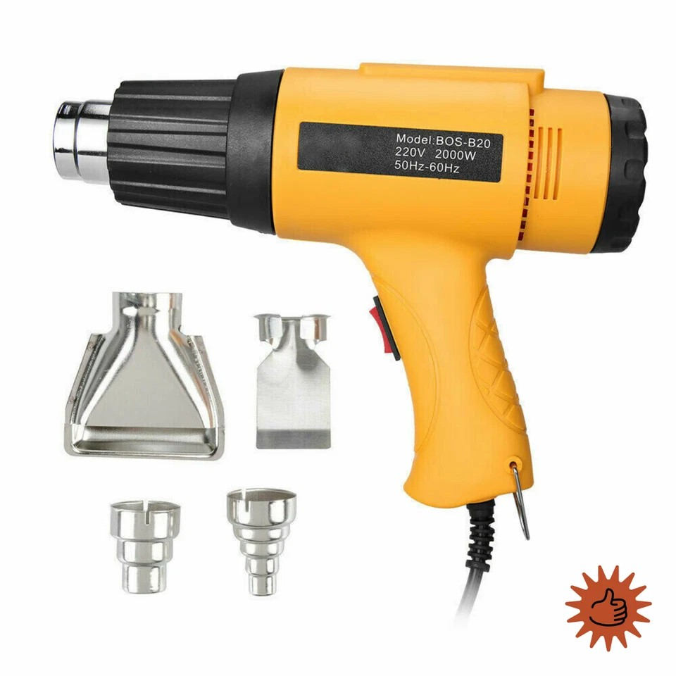 Electric Heat Gun | 60~650℃ 220V 2000W | Electric Heating Hot Air Gun | Temperature Power Tool | Loosen Rusty Bolts | Fire Starter |