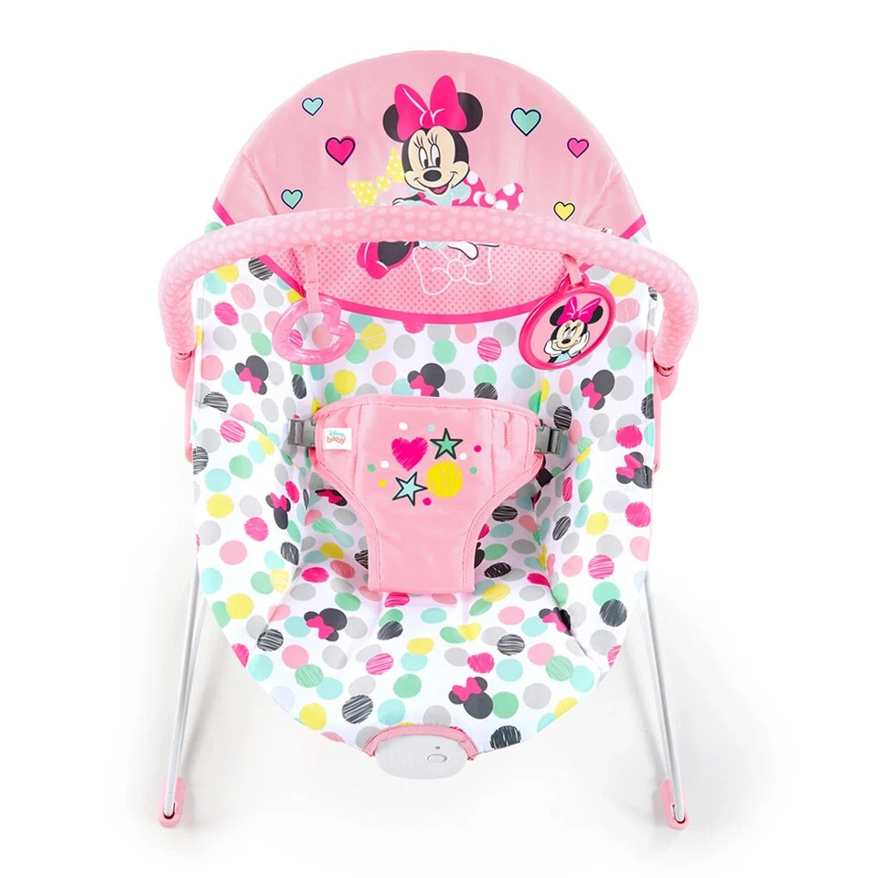 Disney Bright Starts | Baby/Newborn Vibrating Bouncer Chair | 0m+ Minnie Mouse Pink