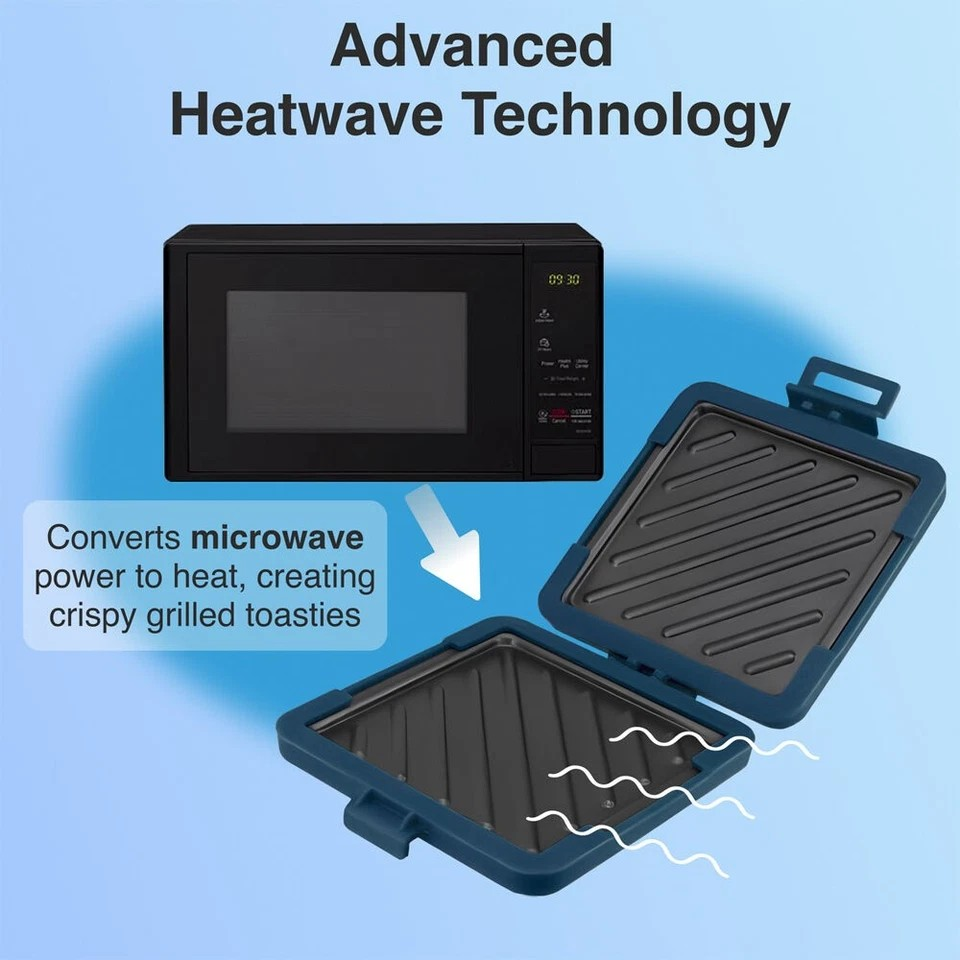 Heatwave Technology Microwave Toasties Maker | Non-Stick | Dishwasher Safe | Blue