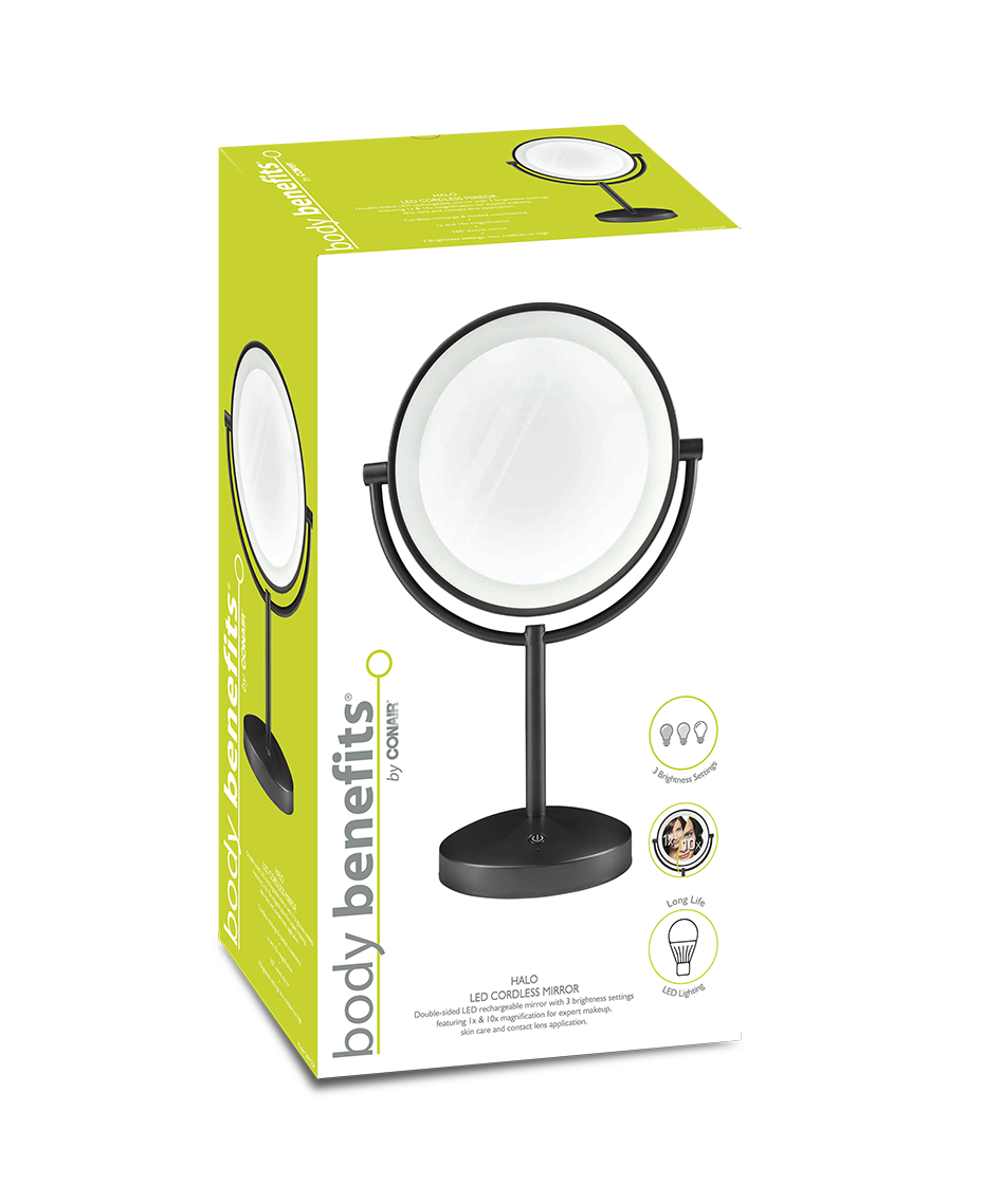 Conair Halo Cordless Mirror | LED Rechargeable Beauty Mirror