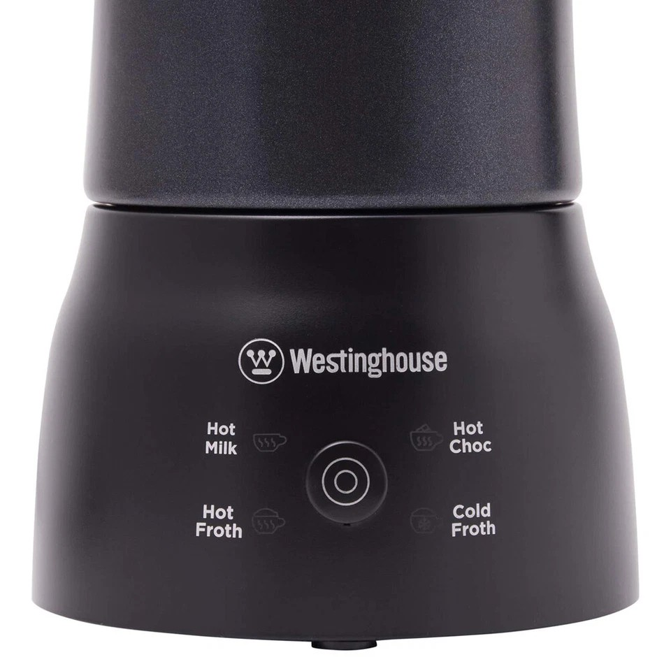 Westinghouse 250ml Electric Milk Frother Jug – Dishwasher Safe, Induction Heating, Black