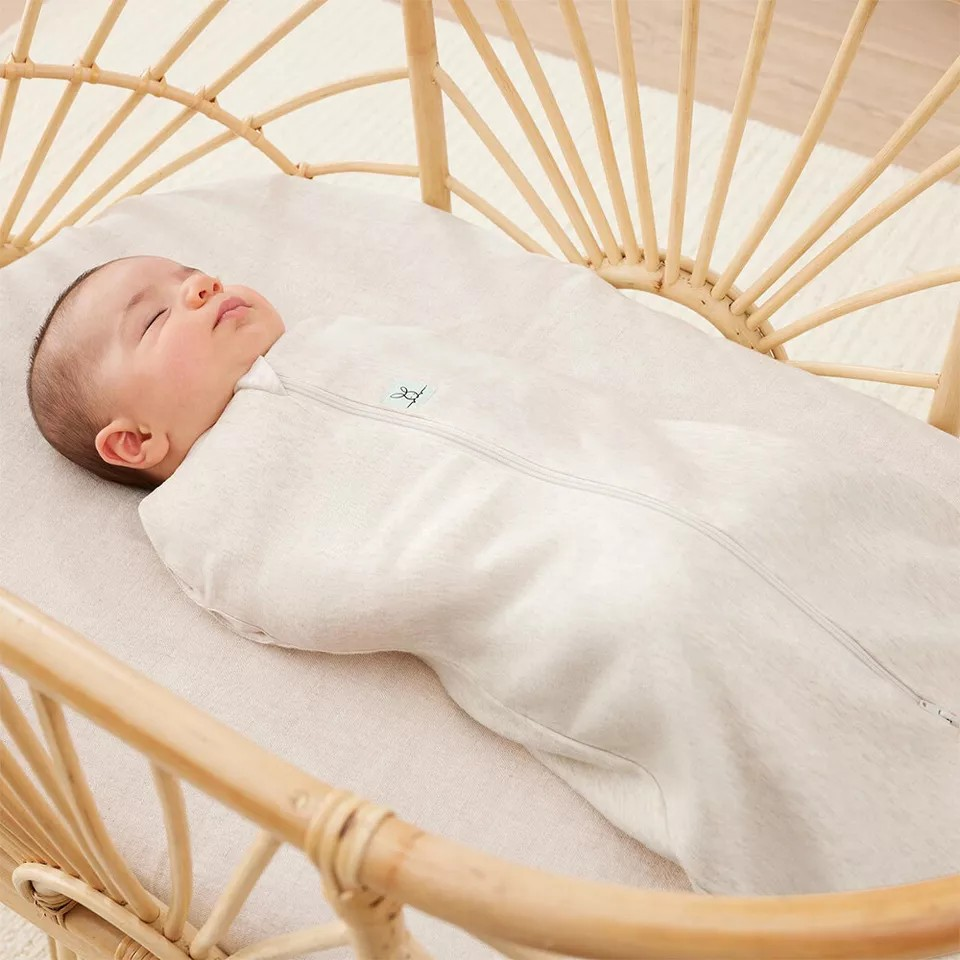 Ergopouch baby/Infant Cocoon Swaddle Bag | Tog 0.2 Size 3-6 Months | Oatmeal Marle