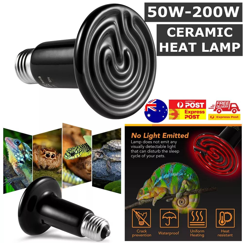 Ceramic Heat Emitter 50W-200W - Infrared Heat Lamp for Reptiles, Chickens & Pets | No Light Heat Bulb for Terrariums & Brooders