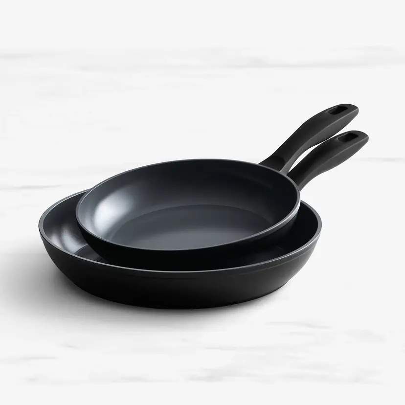 Wolstead Stonetek Ultra | 2pc Frypan Set | 24cm and 30cm Black | Non-stick | free from PFAS, PTFE, PFOA, lead and cadmium