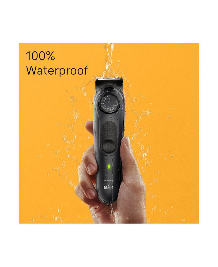 Braun Waterproof Beard Trimmer | Professional Men's Rechargeable Shaver | Men's Barber Washable Trimmer Razor
