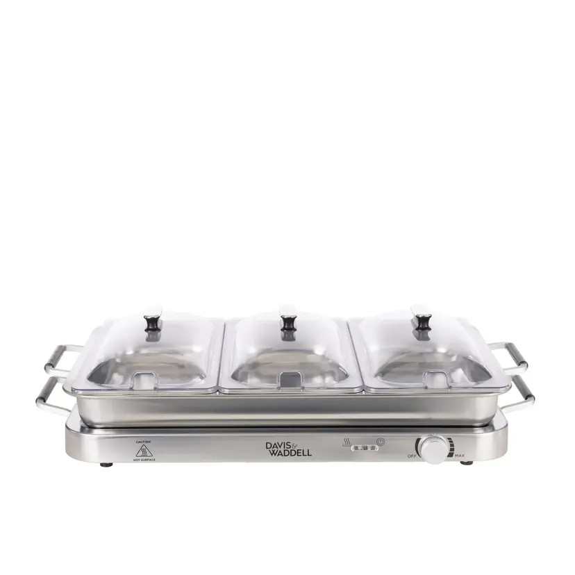 Davis & Waddell 3-in-1 Bain Marie | Warming Tray | Stainless Steel Buffet Style Food Warmer