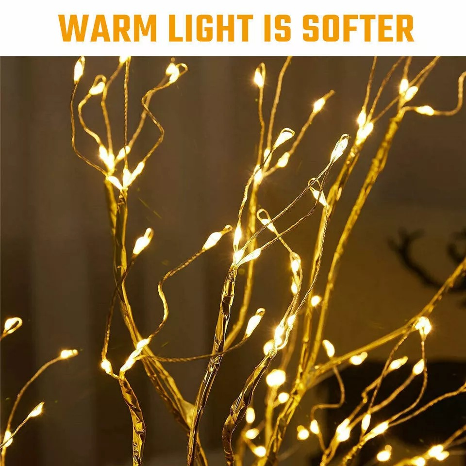 108 LED USB Tree Night Light Fairy Wire Desk Table Room Lamp Party Decor Bedside
