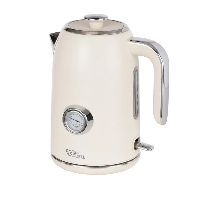 Davis & Waddell Newbury Vintage Electric Kettle | 1.7L Cream | Classic Look Kettle | One touch Switch