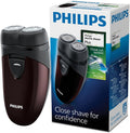 Philips Compact Cordless Travel Shaver, Battery Powered Electric Foil Shaver, Facial Hair Trimmer