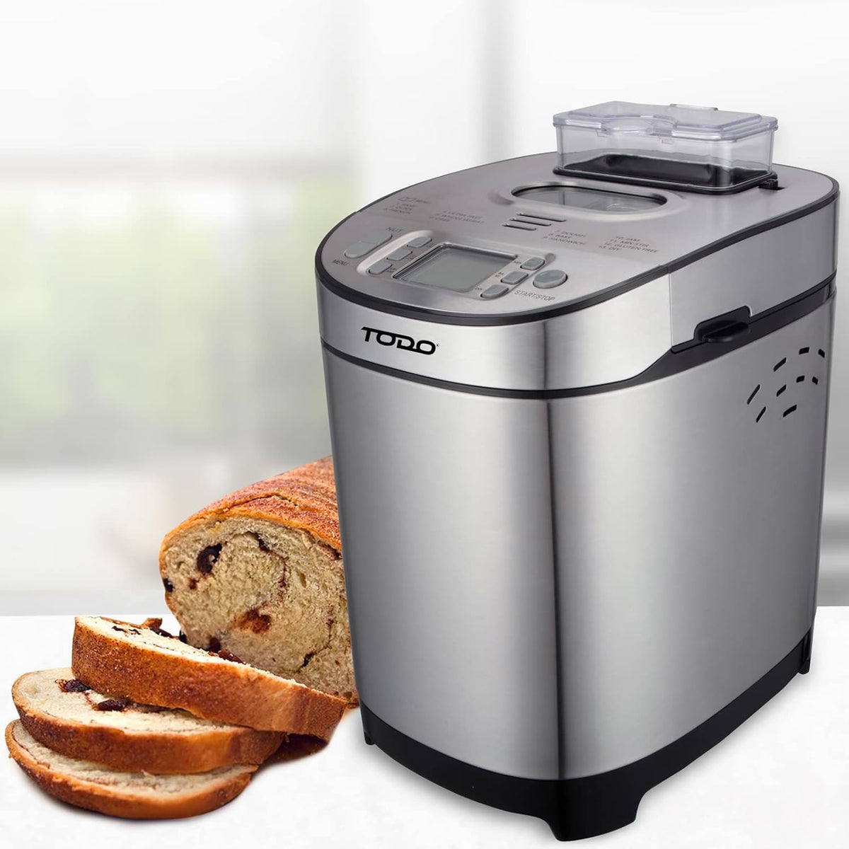 Electric Bread Maker 13 Programs Benchtop Bread Making Machine 550W Fruit Nut Dispenser Crust Control