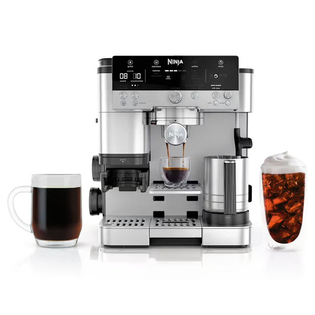 Ninja Premium Coffee Machine | 3-in-1 Brew Espresso Filter and Cold Brew Coffee Maker Machine | Milk Frother - Steams and Froths