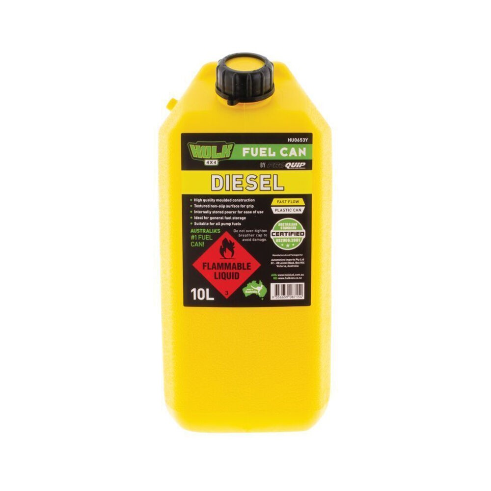 10L Diesel Fast Flow Fuel Can Plastic Jerry Can Carrier Leak Proof Refueling Durable, Pour Control