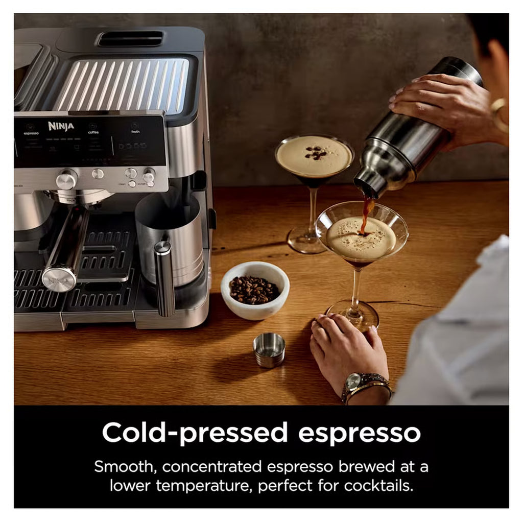 Ninja Premium Coffee Machine | 3-in-1 Brew Espresso Filter and Cold Brew Coffee Maker Machine | Milk Frother - Steams and Froths
