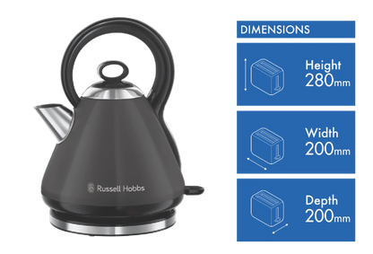 Russell Hobbs 1.7L Cordless Electric Kettle | 2400W Tea Coffee Water Boiler Boil | Indoor Home Office Kitchen Appliance