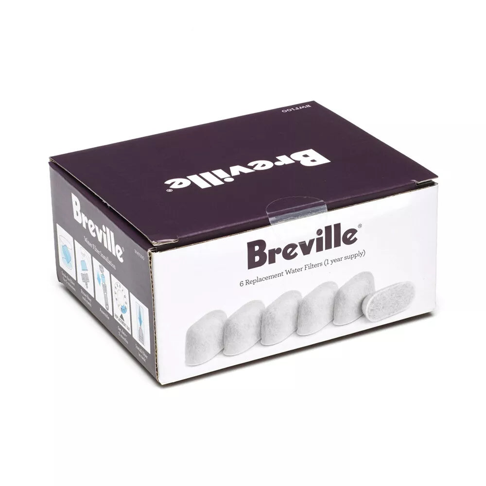 6 Pack Breville Water Filter | Genuine Breville Resin Jug Replacement Cartridges Espresso Machine