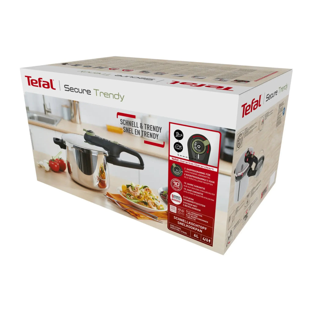 Tefal Stainless Steel 8L Pressure Cooker | Braise Stew One-Pot Meat Vegetable Cooker | Induction Compatible