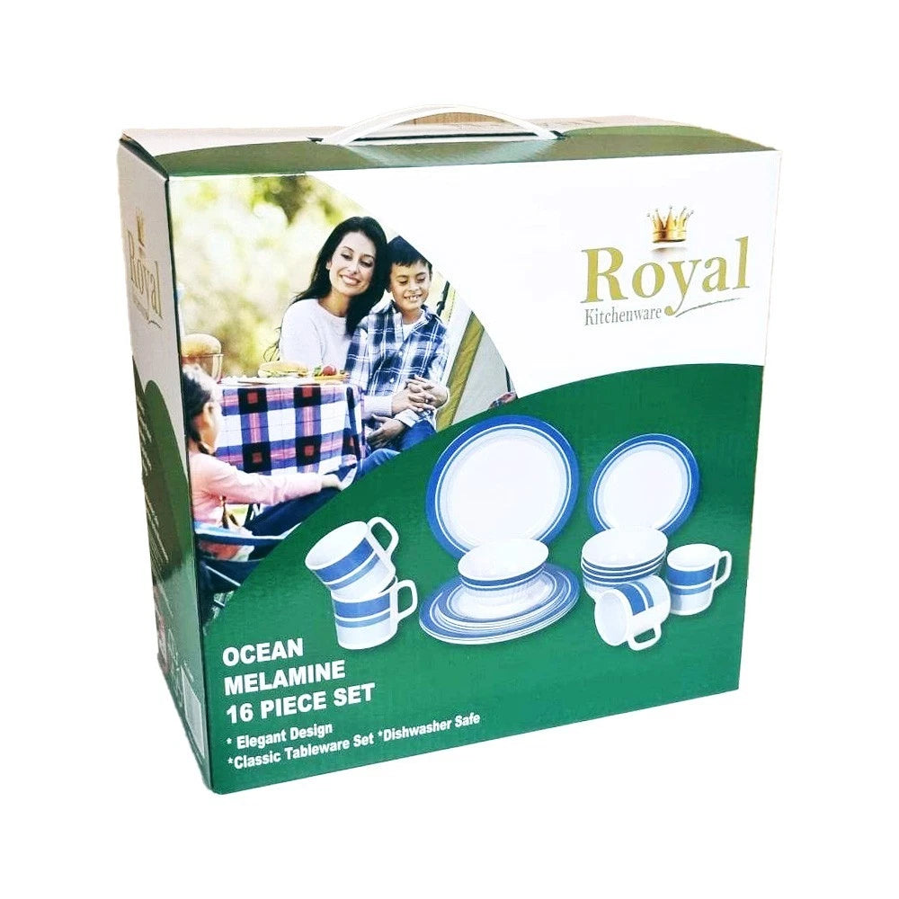 Camping Dinnerware 16 Piece Melamine Tableware Set DIshwasher Safe, Campsite Meal Set