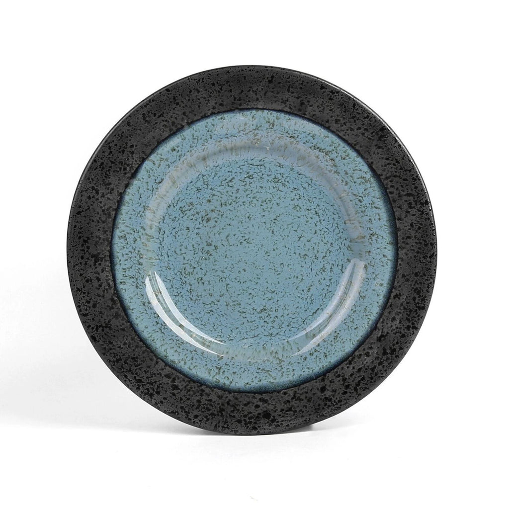 4 Person Stoneware Dining Set | 12-Piece Dinner Set Meal Dinnerware | 4x Dinner Set, 4x Side Plate, 4x Bowls | Handcrafted