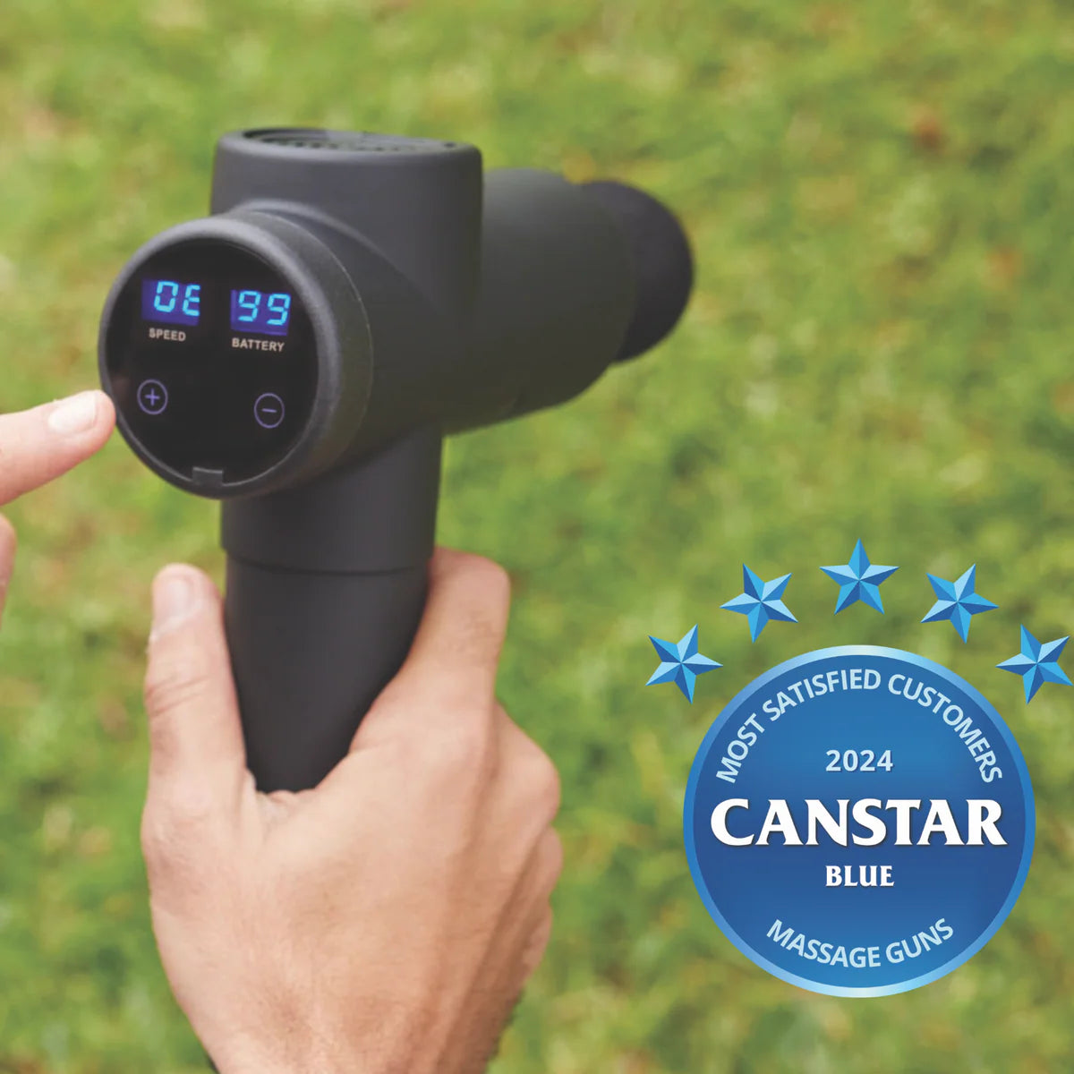 Homedics Percussion Massager Gun - Cordless Rechargeable Deep Tissue Handheld Massage 4 Attachments, 30 Power Levels,