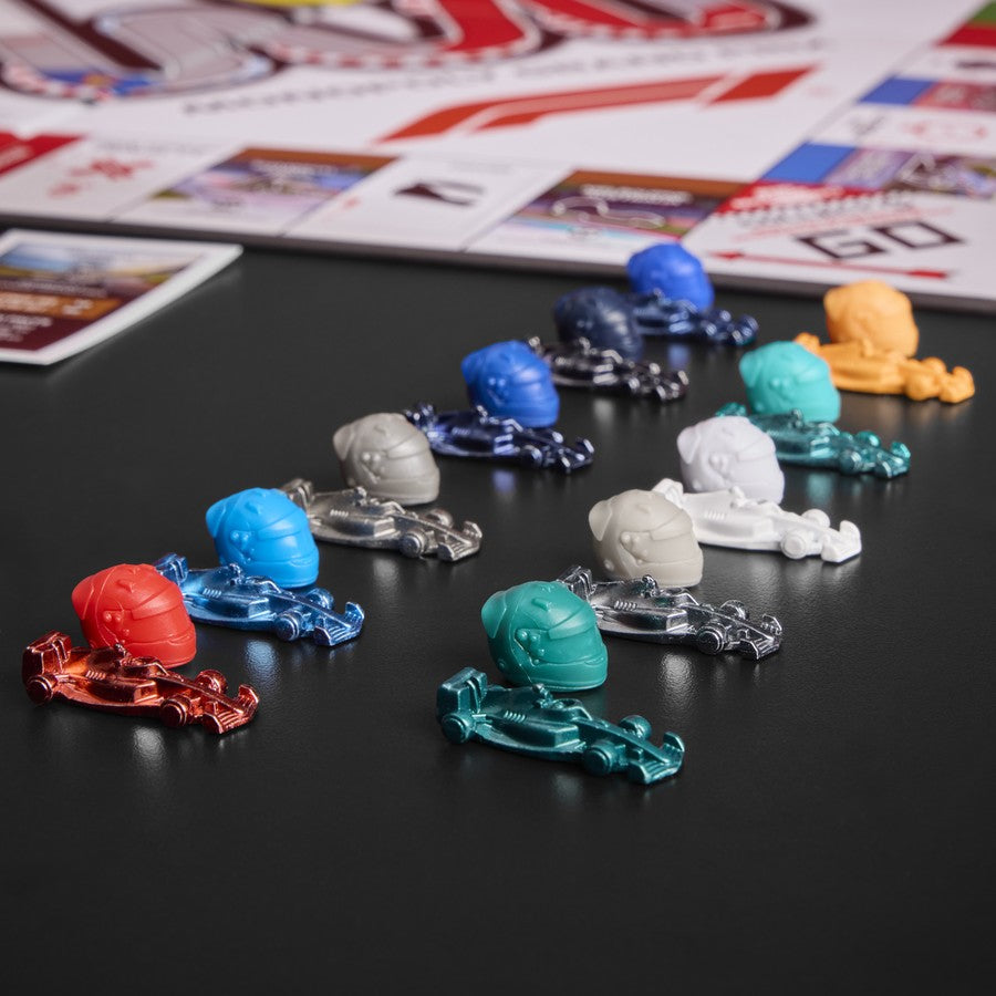 Monopoly Grand Prix F1 Boardgame, Family Board Games Racing Championship Challenge, with Car and Helmet Tokens
