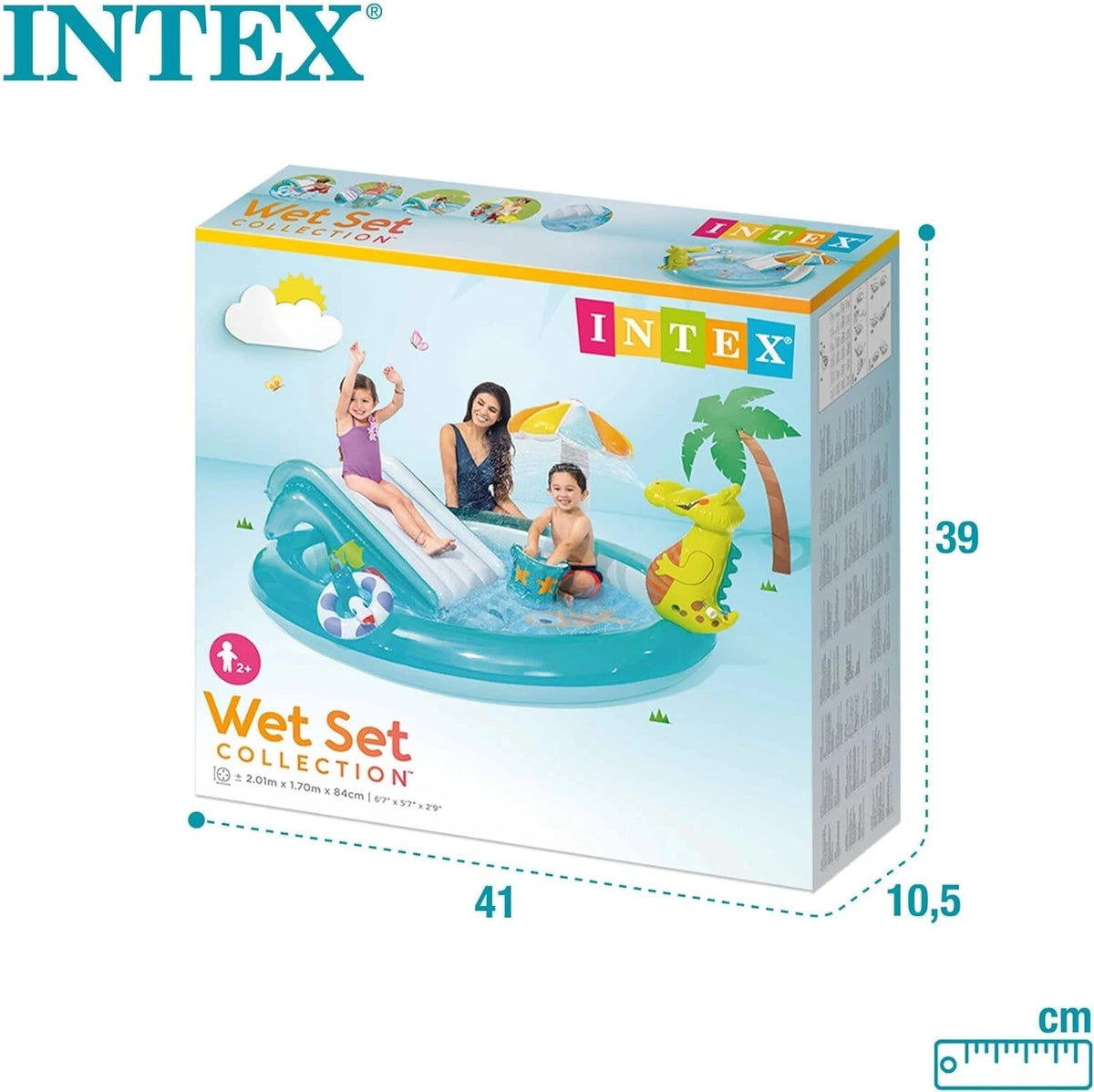 Intex Inflatable Kiddie Pool | Above-Ground Swimming Pool Slide Sprayer Kids Water Fun Outdoor