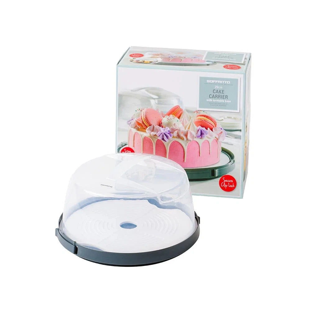 Portable Cake Cupcake Carrier | Birthday Work Business School Cake Dessert Carry Case | 29cm Domed Lid food Container Storage Box