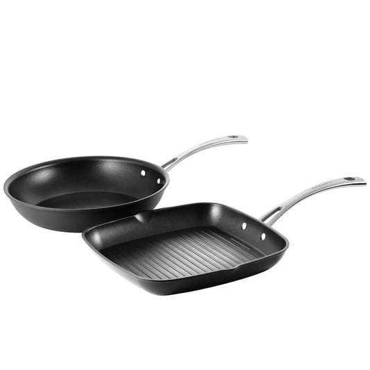 Cuisinart 2 PC Non-Stick Frypan & Grill Pan Set | PFOA Free Cookware 26cm & 28cm |