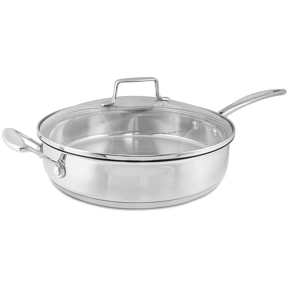 Scanpan 28cm Impact Frypan 3.2L Stainless Steel Saute Stew Frying Pan Oven Safe with Glass Lid