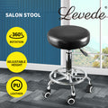 Black Round Stool Swivel Portable Barber School Hairdresser Office Chair Footrest Bar Seat