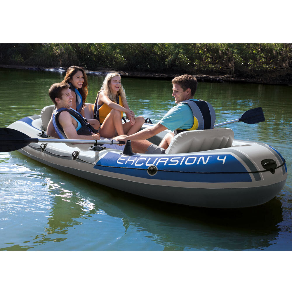 Intex Inflatable 4 Person Boat Water Float Raft River 315cm Sports Fishing Boat with Pump and Oars