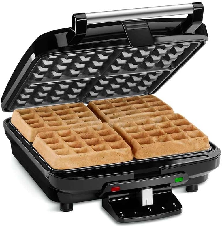 Cuisinart Electric Waffle Press Homemade 4x Waffle Maker Machine - Belgian Non-Stick Kitchen Appliance