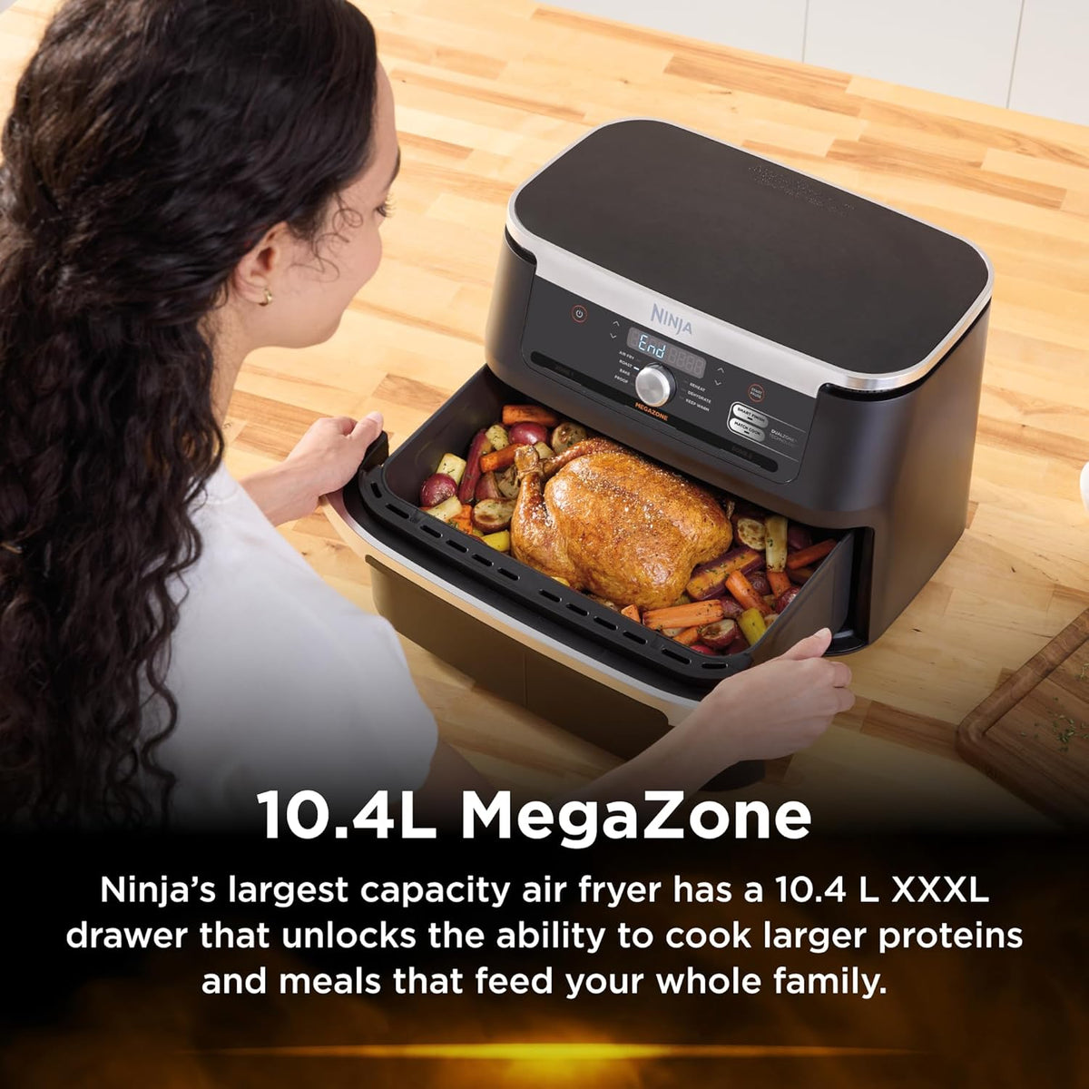 Ninja 6.6L Airfryer | Dual Basket Megazone Air Frying Grill Meat Vegetable Cooker
