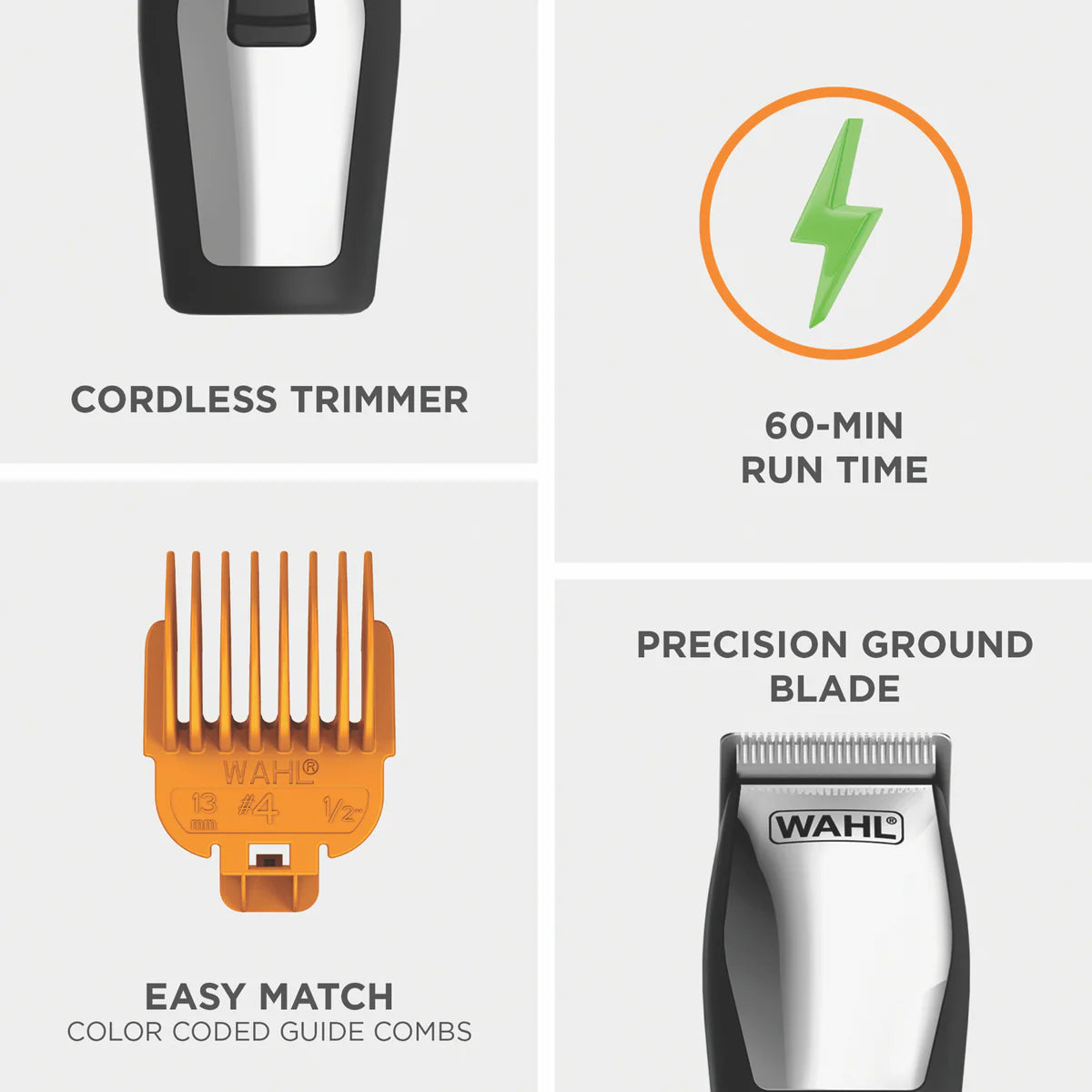 Wahl Cordless Beard Men's Mustache  Stubble Trimmer Rechargeable Clipper Shaver Razor 1.5-13mm
