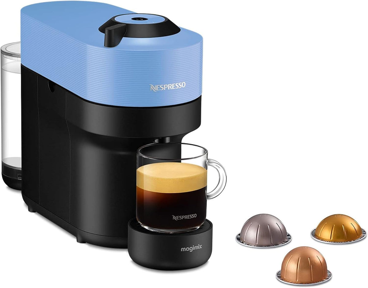 De'Longhi Nespresso Pod Coffee Machine, Automatic Capsule Espresso Maker with Bonus Pods, Kitchen Appliance (Blue)