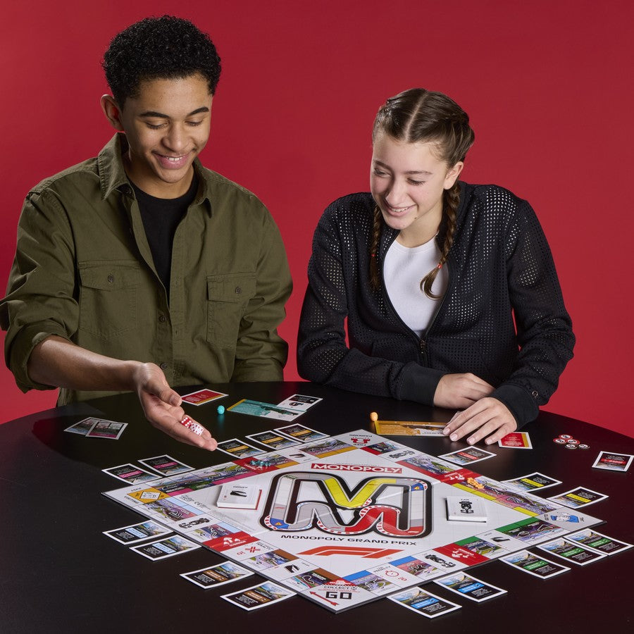 Monopoly Grand Prix F1 Boardgame, Family Board Games Racing Championship Challenge, with Car and Helmet Tokens