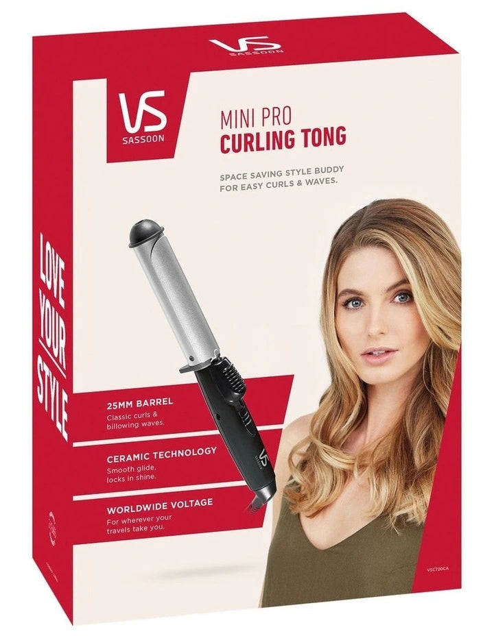 Vs Sassoon Mini Pro Curling Tongs - Womens Hair Styler Barrel Styling Curling Wand