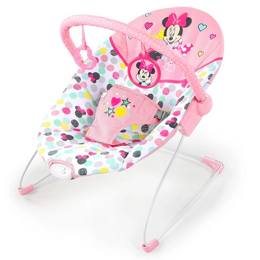 Disney Bright Starts | Baby/Newborn Vibrating Bouncer Chair | 0m+ Minnie Mouse Pink