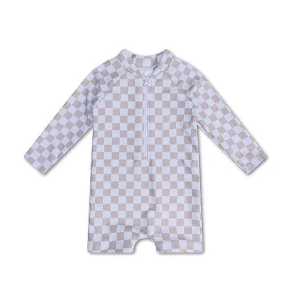Swim Essentials UV Long Sleeved Swimsuit Rashguard Sand Check Kids