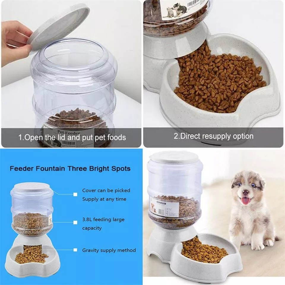 Automatic Pet Feeder 3.5L - Smart Dog Cat Food Dispenser with Water Bowl | Self-Feeding System for Dogs & Cats