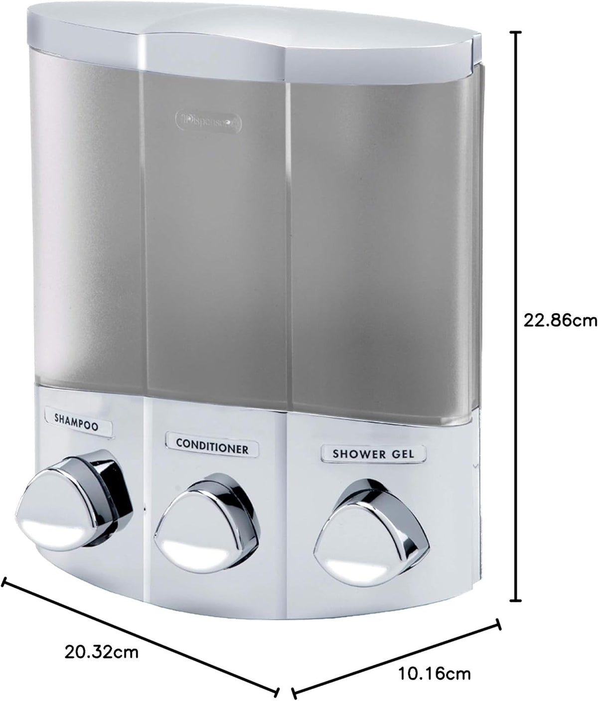 Bathroom Soap Dispenser | 3 Pump European Liquid Soap Lotion Shampoo Conditioner | Wall Mounted